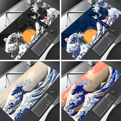 Japan The Great Wave of Kanagawa Mouse Pad Deskmat Rug Gamer Pc Gaming Accessories Keyboard Cabinet Mause Laptops Rubber Mat