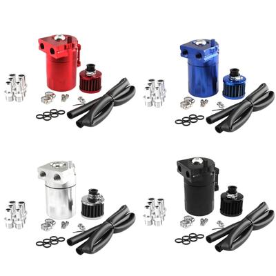 Auto Aluminum Motors Oil Catch Can Reservoir Capture for Tank with Breathing Apparatus Twin Cylinder Engine Universal Fi
