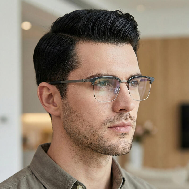 

LUXEYE Luxury Glasses Geek Chic Rimless Horn-Rimmed Glasses Frame 698006 Single product