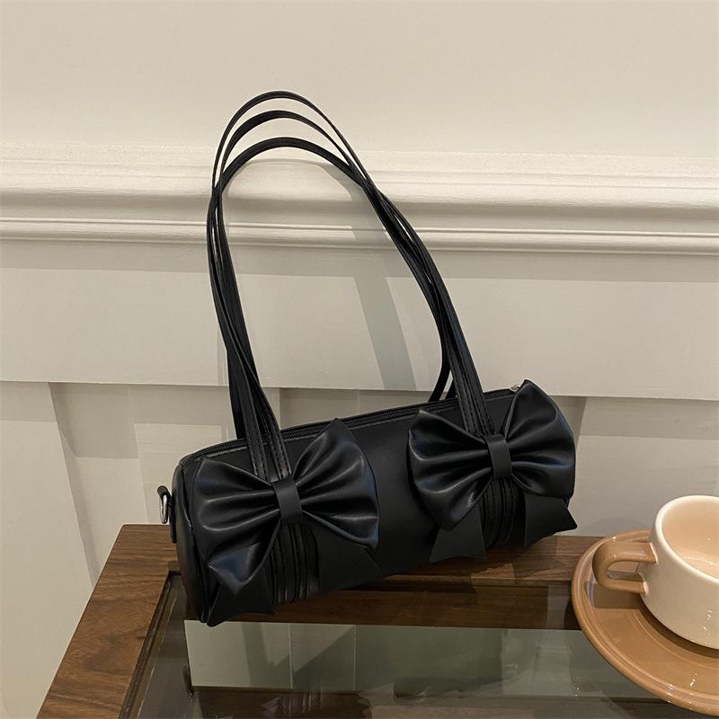 

Элегантные Женские Сумки-Подушки с Бантом из ПУ Кожи Женские Сумки на Плечо Под Мышку Сумка-Бочонок Женская Сумка-Тоут Сумка Через Плечо чёрный