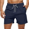 Men's Summer Color Quick-Drying Vacation Sports Shorts With Mesh Drawstring Swimming Trunks
