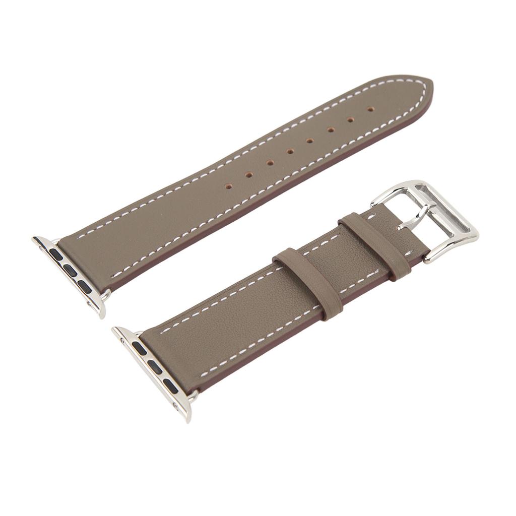 Smart Watch Band Watch Strap Leather Smart Watch Accessory for IOS Watch Series SE 8 7 6 5 4 3 2 1 42mm 44mm 45mm Grey