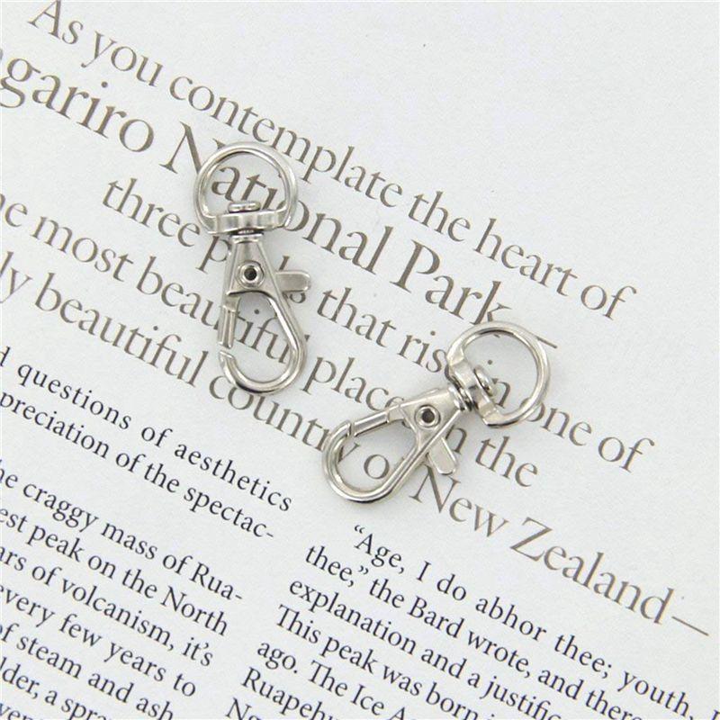 ABUL-180Pcs Swivel Carabiners Keychain Silver Color