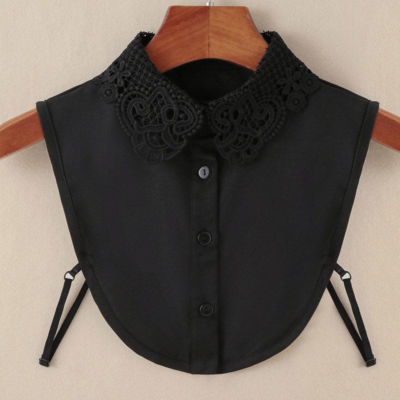 

Кружевной воротник с имитацией модного кружевного цветка, элегантная офисная полублузка с имитацией воротника, съемная шифоновая манишка, аксессуары для одежды