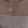 Stylish Hollow Butterfly Wings Tassel Pendant Necklace Female Accessories Temperament Clavicle Chain For Girl Party Jewelry Gift