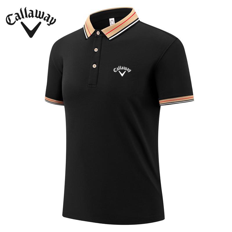 Callaway Summer 2025 New Embroidered Business Casual Lapel Polo Shirt, Comfortable New Skin Couple Polo Shirt L