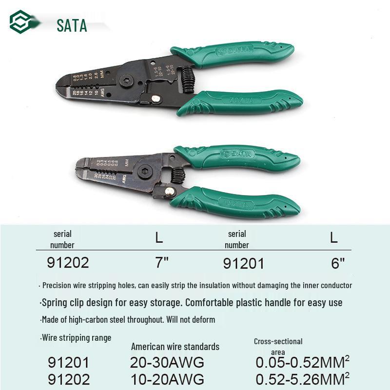 SATA Multi-Functional Wire & Cable Stripper Pliers, 6  or 7  (91201/91202) 91201