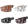 Women Punk Waist Belt Heart Buckle Belt Leather Hollow Heart Belt Jeans Pants Dresses Belts Trendy Waist Decoration
