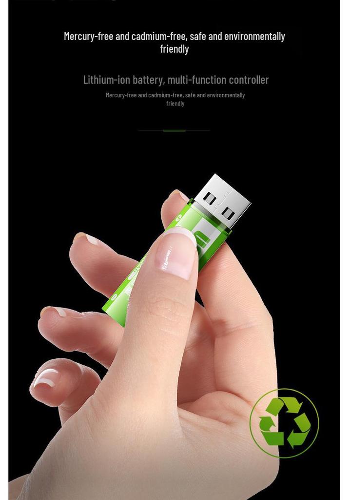 Double Capacity USB Rechargeable AA Lithium Battery 1.5V for Remote Controls, Game Controllers, Smart Locks (Size 5) In Stock