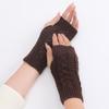 1 Pair Acrylic  Unisex Comfortable Short Figure 8 Twist Half Fingerless Gloves for Typing for Men and Women