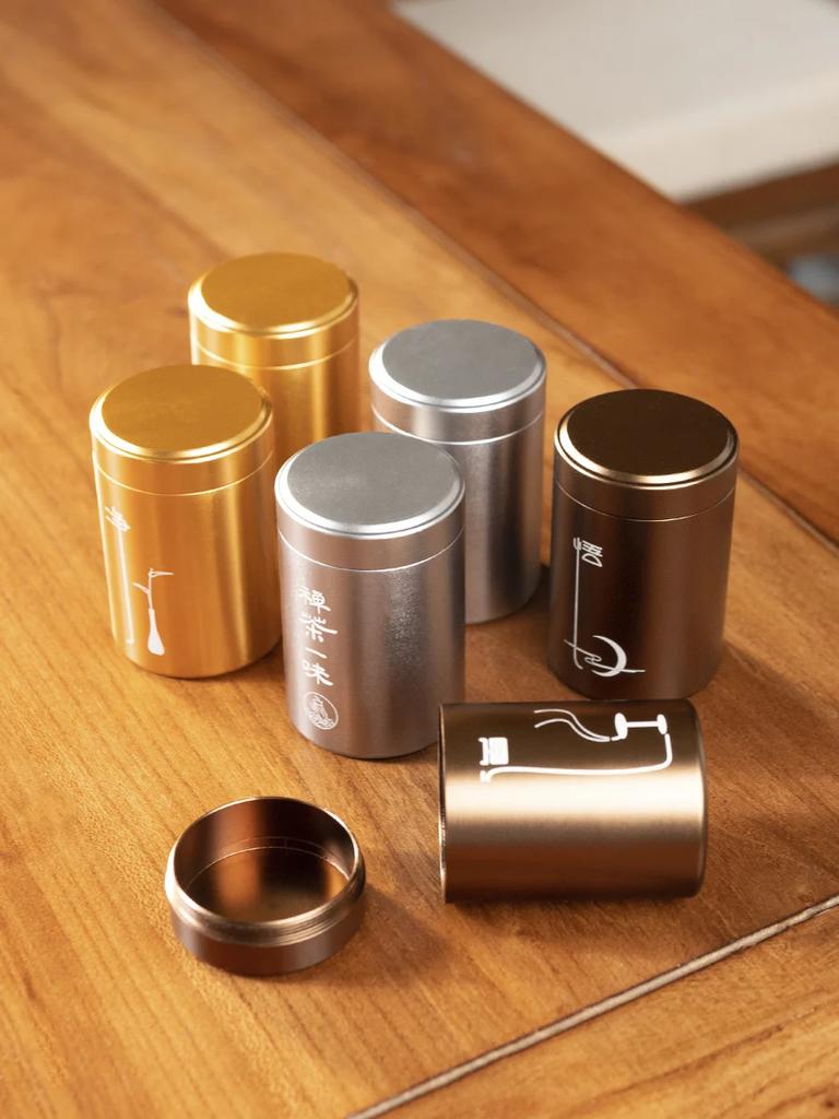 Aluminum Alloy Travel Portable Tea Can Portable Mini Sealed Empty Can Japanese Metal Car Storage Can