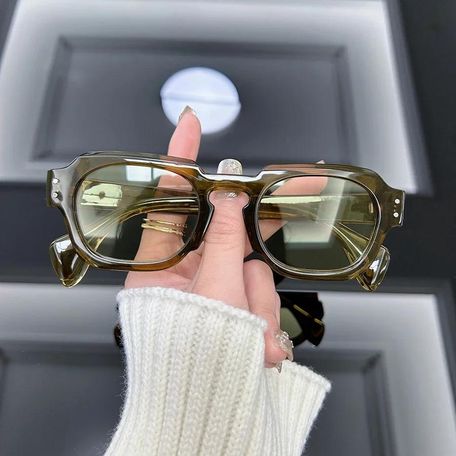 

Square Vintage Sunglasses Women Men Trendy Rivet Vintage Retro Sun Eyeglasses Male Female Luxurious Brand Style Designer Mirror Oculos De Sol Other