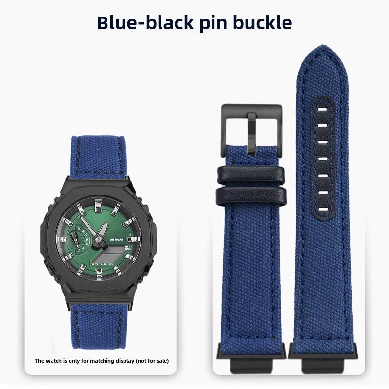 

GA2100 GA2110 modified nylon watch Strap Case For Casio G-shock GA-2100 GA-2110 GM-2100 Canvas men s green Watchband metal Bezel For GA2100 GM2100