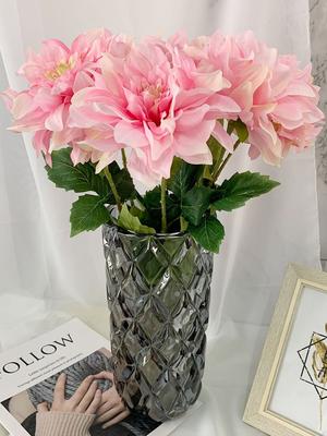 6 Stück 62cm Langstiel Dahlie Künstliche Dahlienblüten Seide Kunstblume für DIY Zuhause Wohnzimmer Party Hochzeit Garten Veranda Dekoration