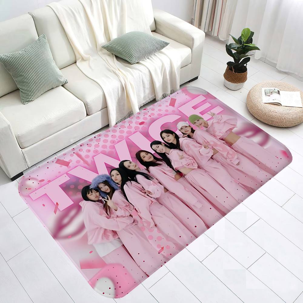 Kpop Group T-Twice Floor Mat Rectangle Anti-slip Home Soft Badmat Front Door Indoor Outdoor Mat Welcome Doormat