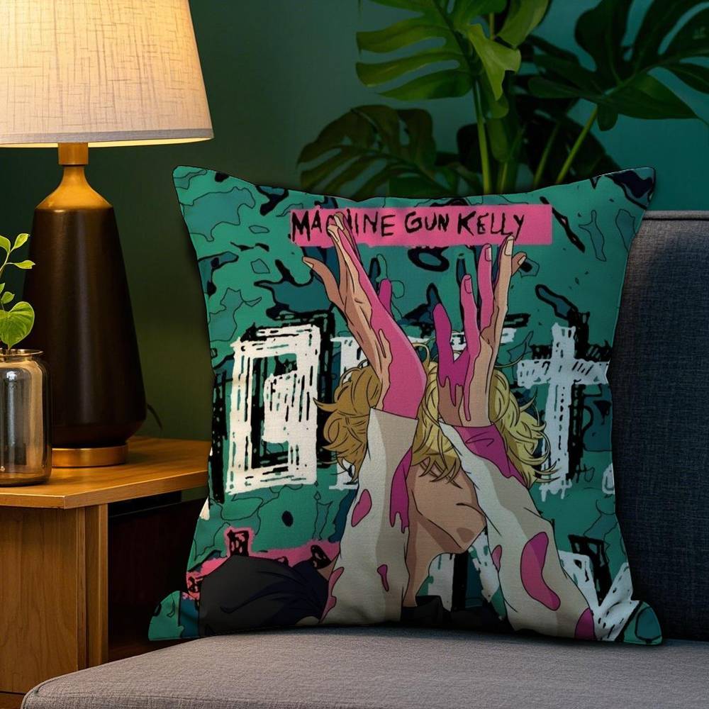 M-Maskingevär K-Kelly Örngott Plyschtyg Mjukt Dubbelsidigt Tryck Soffakuddfodral Prydnadskuddfodral