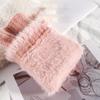 1 Pair Winter Ladies Gloves Half-finger Thick Plush Knitted Stretchy Touchscreen Wrist Protection Keep Warm Office Typing Student Writing Gloves