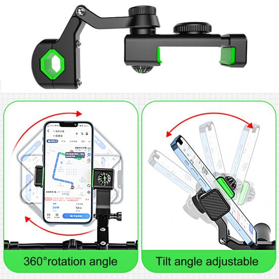 Bicycle Motorcycle Phone Holder Adjustable Anti Slip Silicone Rotatable Waterproof Universal Phone Stand