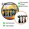 Easy Peel Glass Decals Halloween Cartoon Black Cat Static Sticker, PVC Window Decorative Removable Murals Decal, Waterproof Clings for Living Room