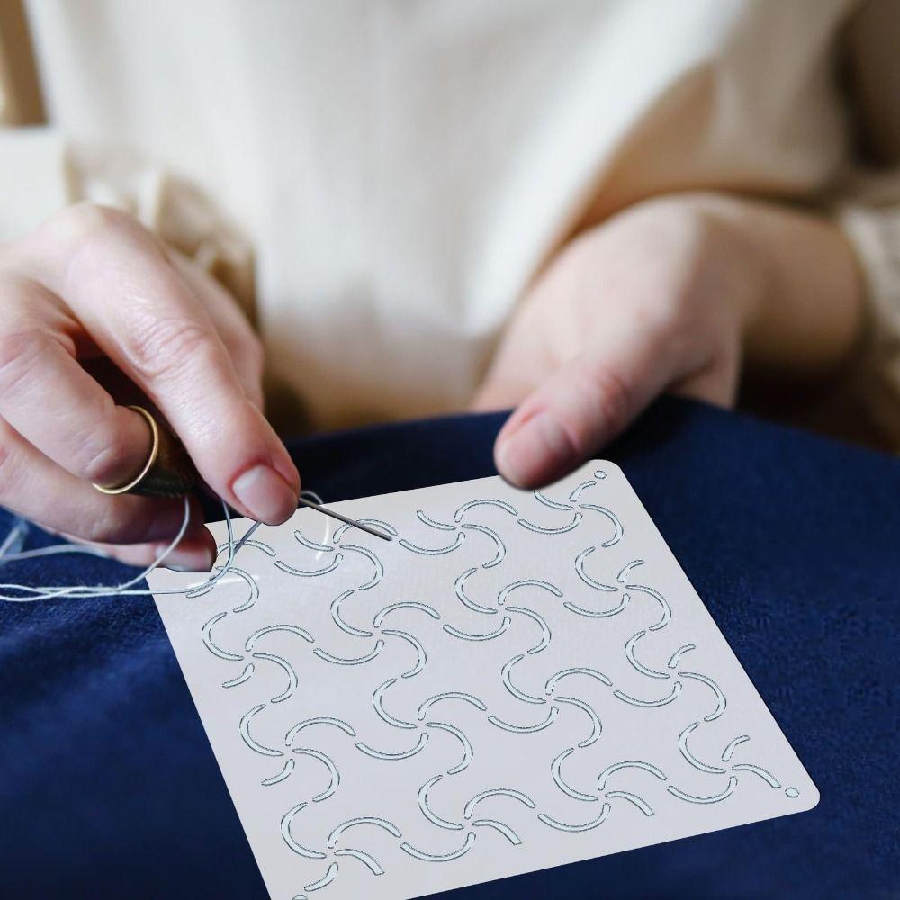 20ks/25ks Geometrická vzorová sada šablon Sashiko Opakovaně použitelná PET sada nití na Sashiko Ruční DIY šablona pro výšivku Sashiko