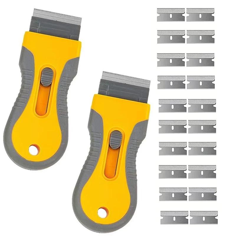 Glue Removal 1 Set Blade With 10 Blades, Telescopic Adjustment Knife, Cleaning Scraper Tool For Removing Labels,Stickers,Paint