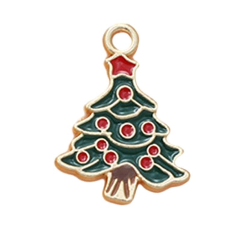 Christmas Enamel Charms for Jewelry Making, Mini Christmas Tree Pendants Charm for DIY Necklace Bracelet Earrings Making