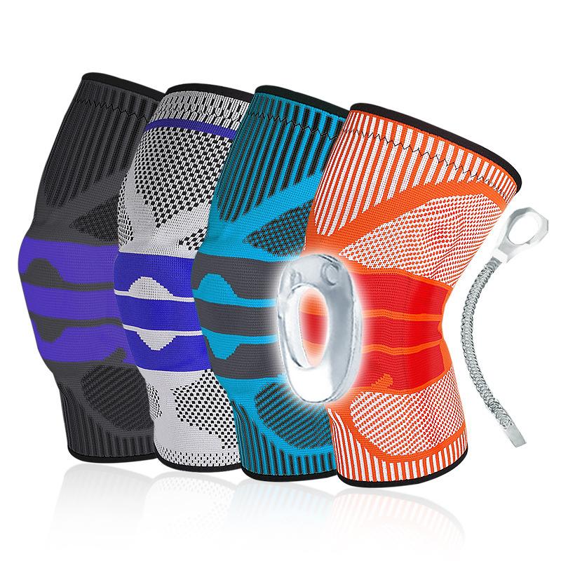 Sports Knee Pads New Silicone Spring Knitted Knee Pads Running Basketball Mountaineering  Sports Protective Gear Mountaineering Protective Gear