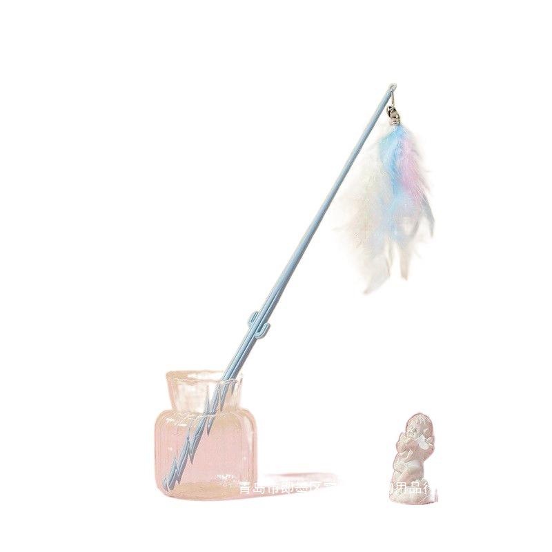 Fairy Cat Teaser Wand with Bell and Bite-Resistant Feather - Cat Toy Kitten Supplies, Free Shipping
