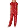 Women's Valentine's Day Butterfly Print Short,Sleeve Pajama Set