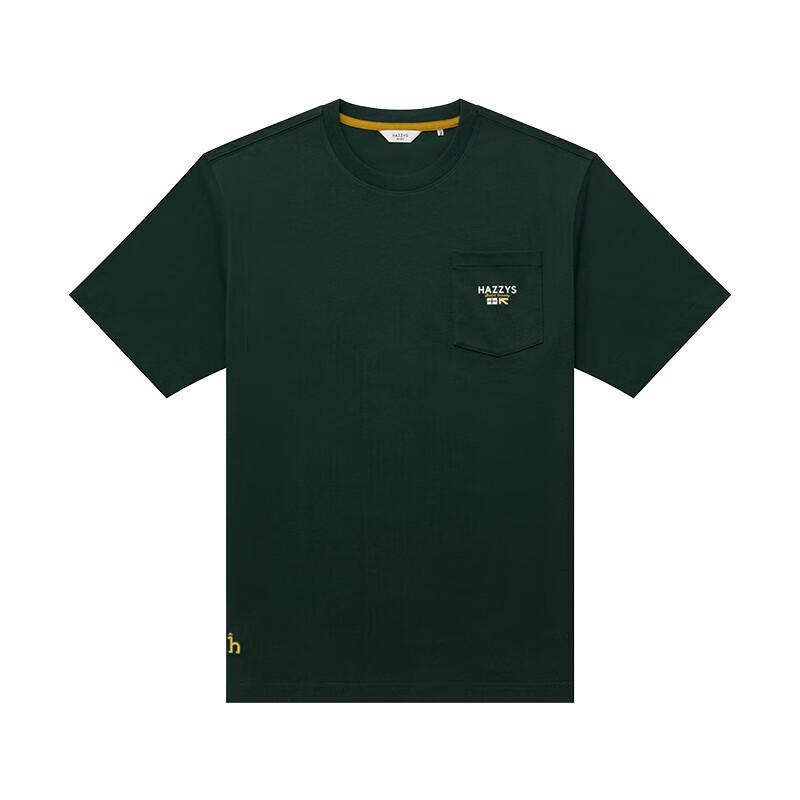HAZZYS Men's Summer Cotton Round Neck Short Sleeve T-Shirt ASTZE0CBX80