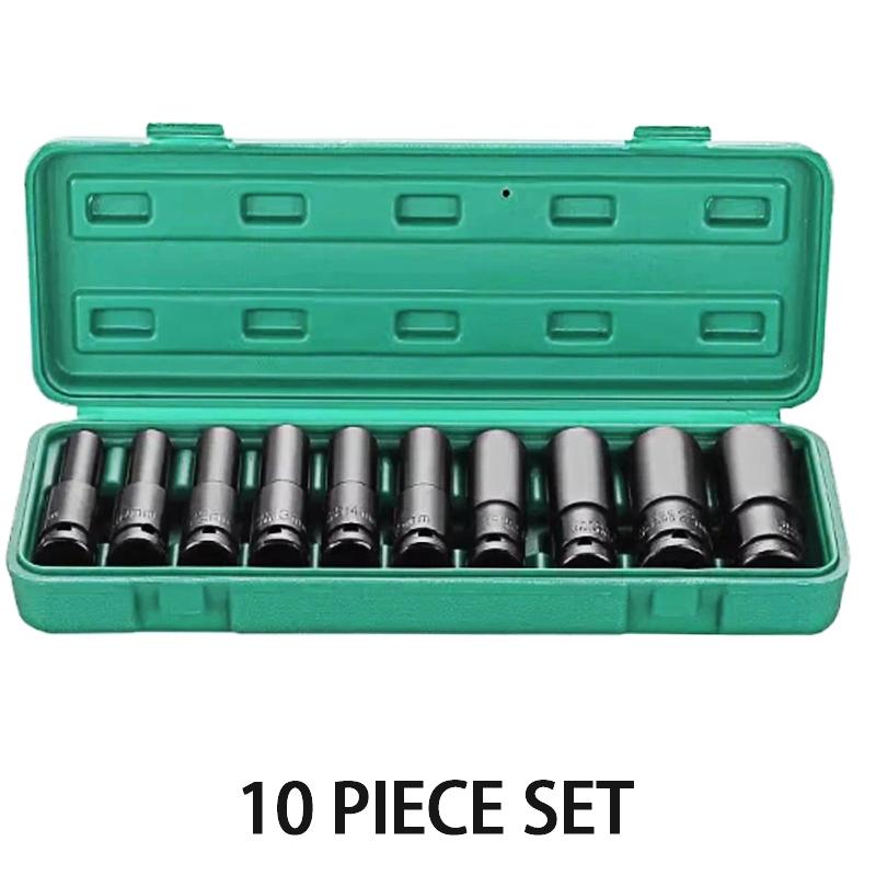 Electric wrench socket set 10/15/20 piece set, carbon steel hexagonal extended air gun socket head impact socket set