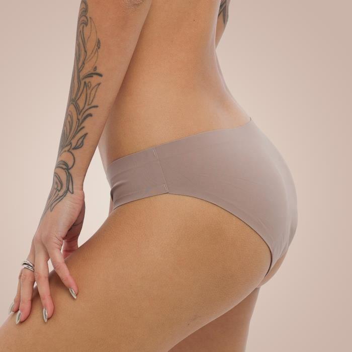 Culotte menstruelle sans coutures Weekiss XL Beige, Coton Bio, Protection Fiable