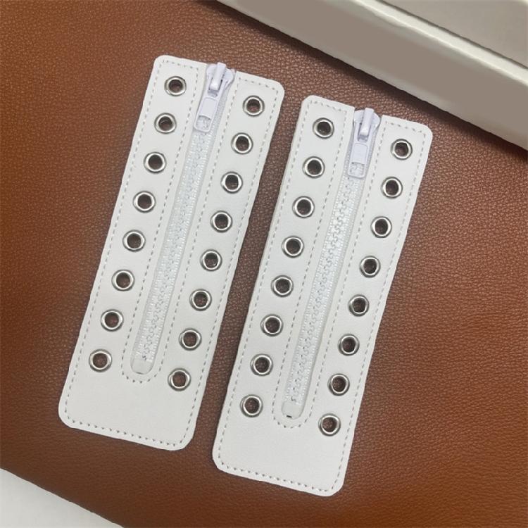 Waterproof PU Leather Shoelace Zippered Closure Replacement with 8 Holes for Men Women Boot Footwear Accessories