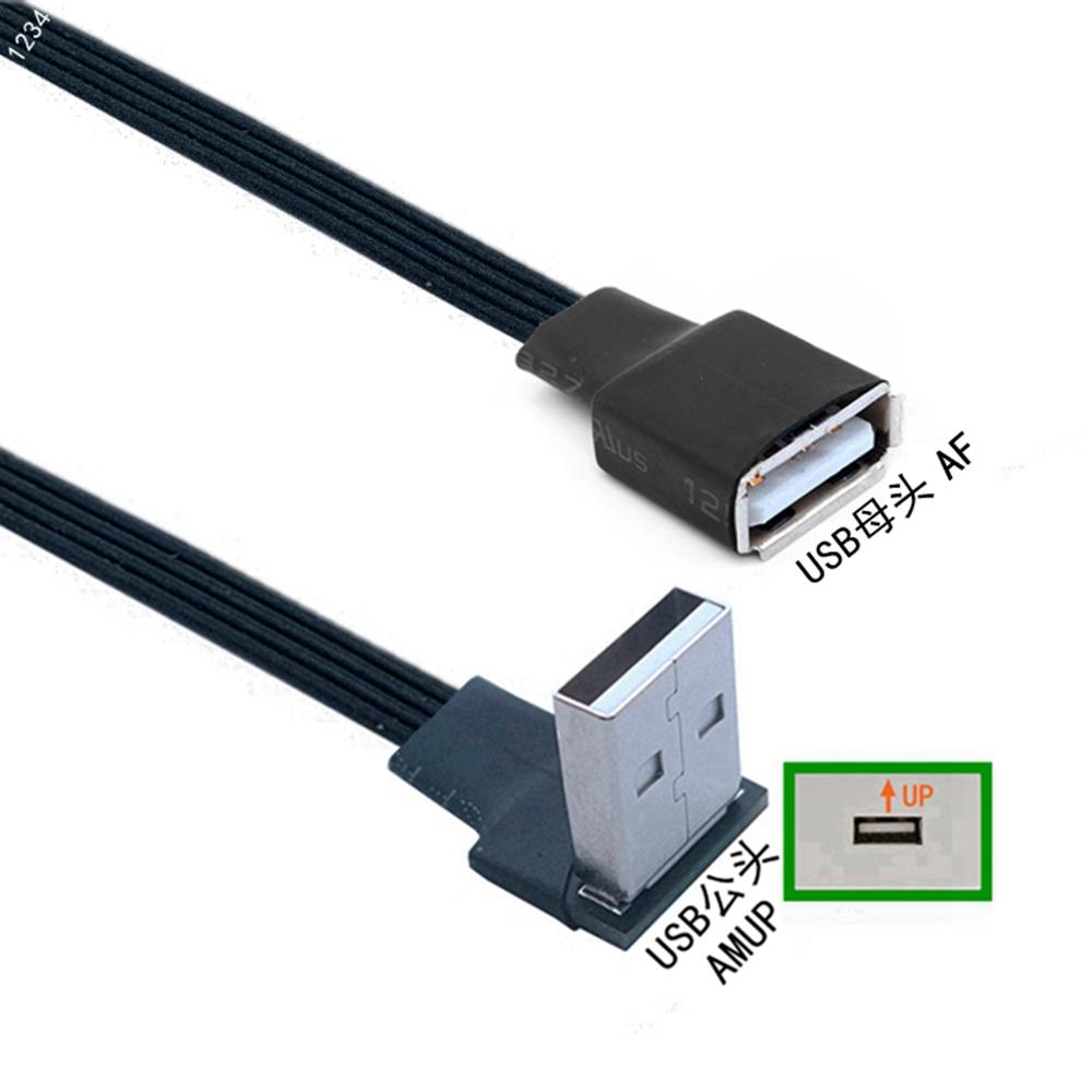 USB 2,0 EINE weibliche panel montieren zu USB EIN mann Bis Unten Rechts Links 90 ° abgewinkelt stecker verlängerung kabel