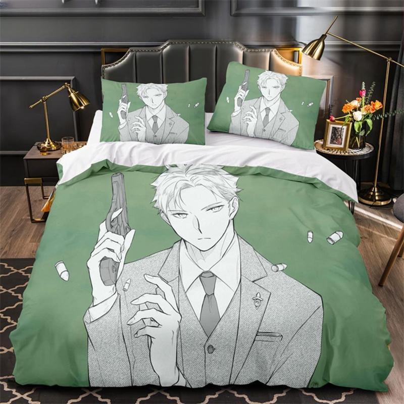 3D Anime SPY×FAMILY Anya Forger Comforter Bedding Sets Full Size Cartoon Duvet Cover Queen King Size Quilt Cover Pillowcase Set
