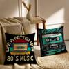 Cassette tape Pillow Case Sofa and Living Room Decorative Cushion Covers Dust-proof and Mite-proof Invisible Zipper