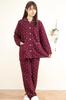 Cotton Knitted Crystal Long Room Winter Product 40010 [K's Eye] Skin-friendly 100% Padding, Quilt, Pattern, Open-front Pajamas, Women's, Sleeves,