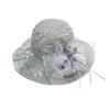 Spring And Summer Lace Mesh Pot Hat Flower Big Edge Sun Hat Women'S Outdoor Sun Protection Sun Hat