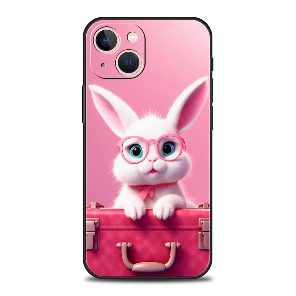 

Милый кролик в фиолетовой шляпе Чехол для телефона для iPhone 16 15 14 13 12 Pro Max XR XS 11 7 8 Plus Ударопрочный силиконовый чехол iPhone XS Max
