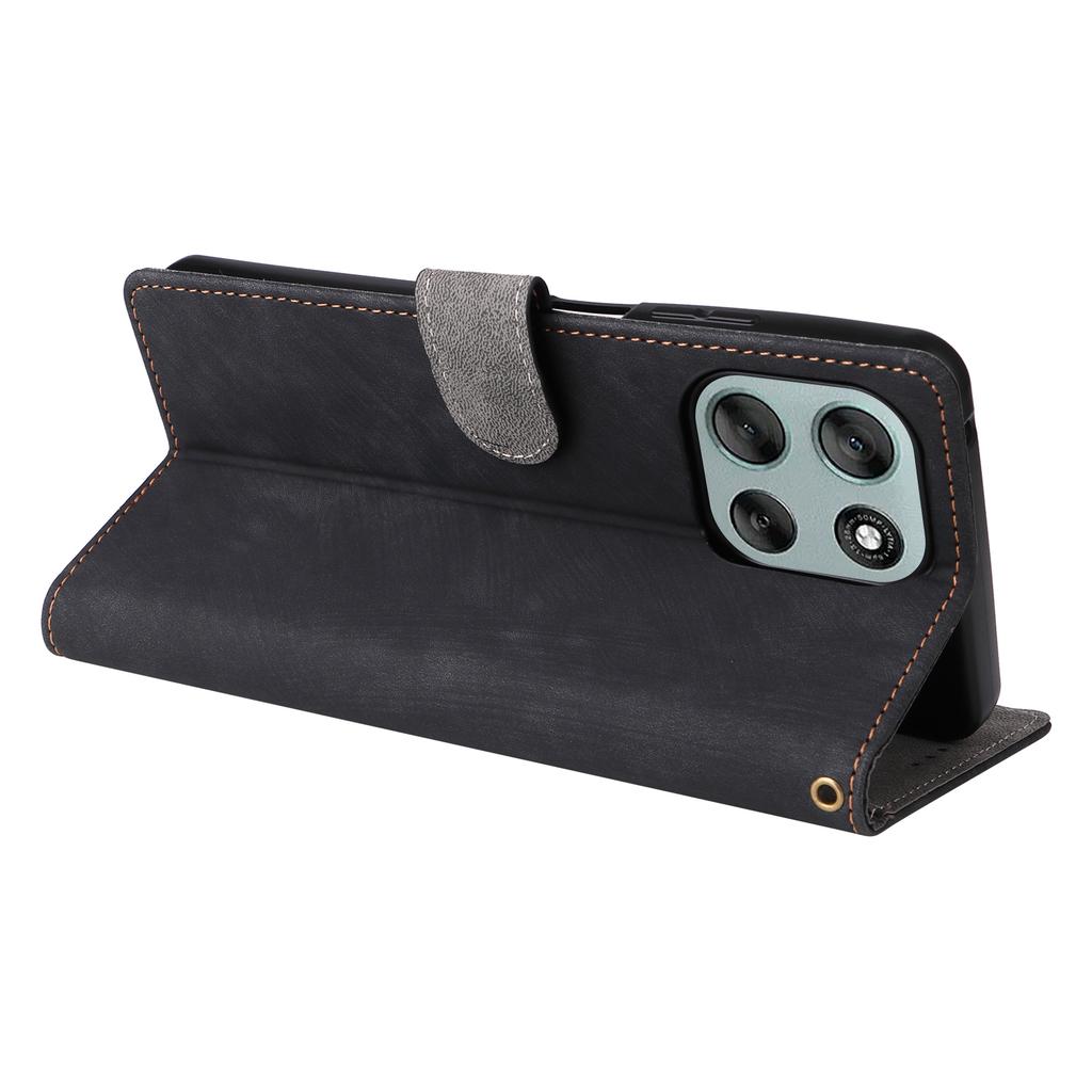 עבור Motorola Moto G56 5G כיסוי ארנק חוסם RFID כיסוי טלפון מעור PU עם מעמד ורצועה