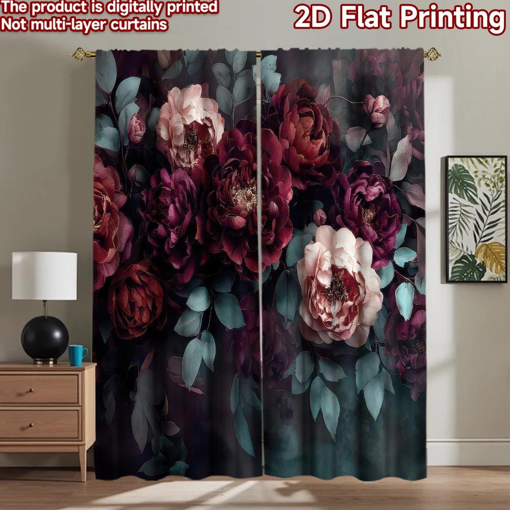 2D flat Photography Backdrop Scene Backdrop Dark Floral Bouquet 100% Polyester Festive Holiday Use for Bedroom decorations