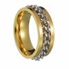 Fashionable and unique multi-purpose stainless steel ring with rotating chain finger ring accessory