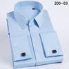 Men's French-style cufflink shirt, slim fit, suitable for business formal wear. A striped and fashionable men's top for white-co