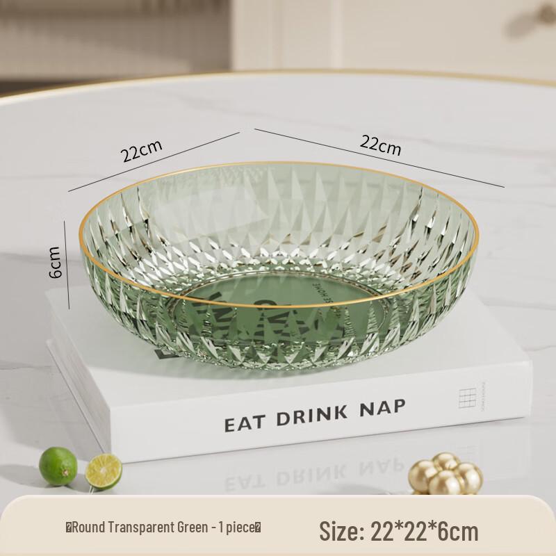 Zhaoran Round Green Gold-Edge Fruit Plate