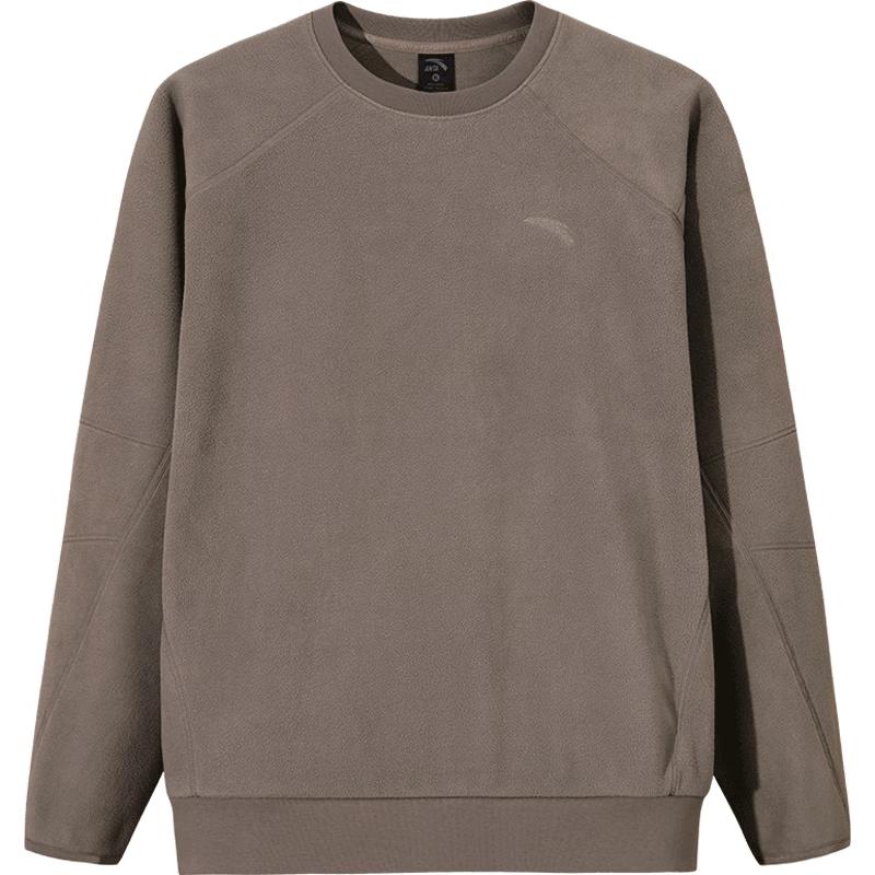 ANTA Men's Fleece-Lined Round Neck Sweatshirt