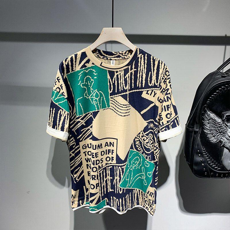 

Летняя одежда, футболка с короткими рукавами, мужские трендовые топы, универсальные красивые модные футболки XL