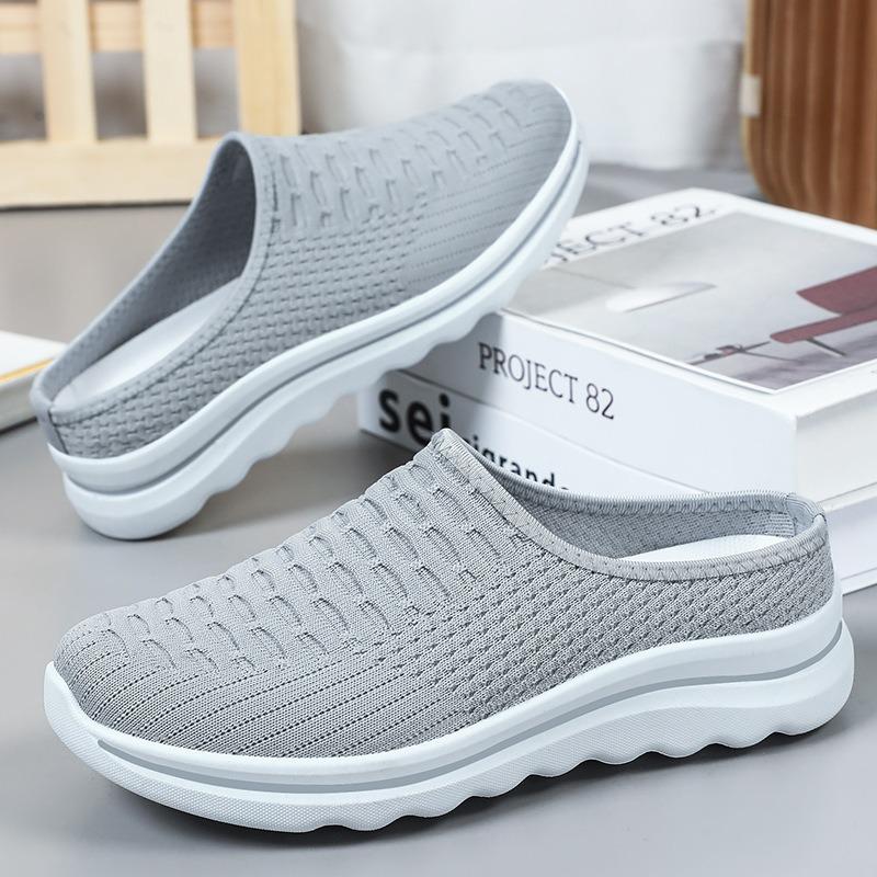 

Baotou Women s Shoes Casual Shoes One-step Lazy Shoes Flying Woven Breathable Single Shoes 36 фіолетовий