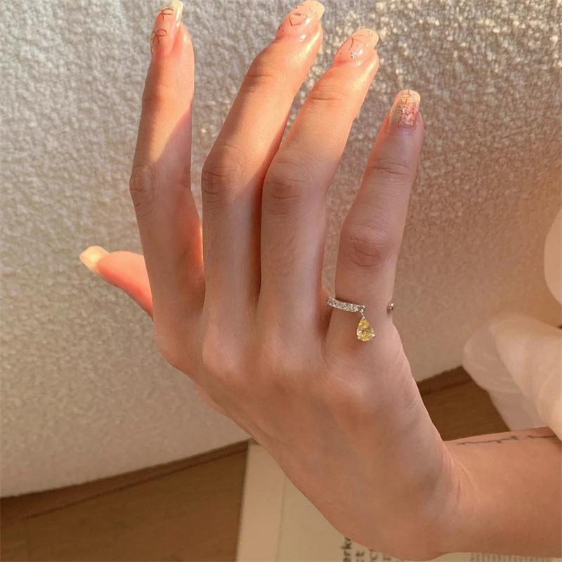 Over 120 Styles Korean style zircon diamond ring women's 925 sterling silver spring and summer niche light luxury high-end index finger ring open ring