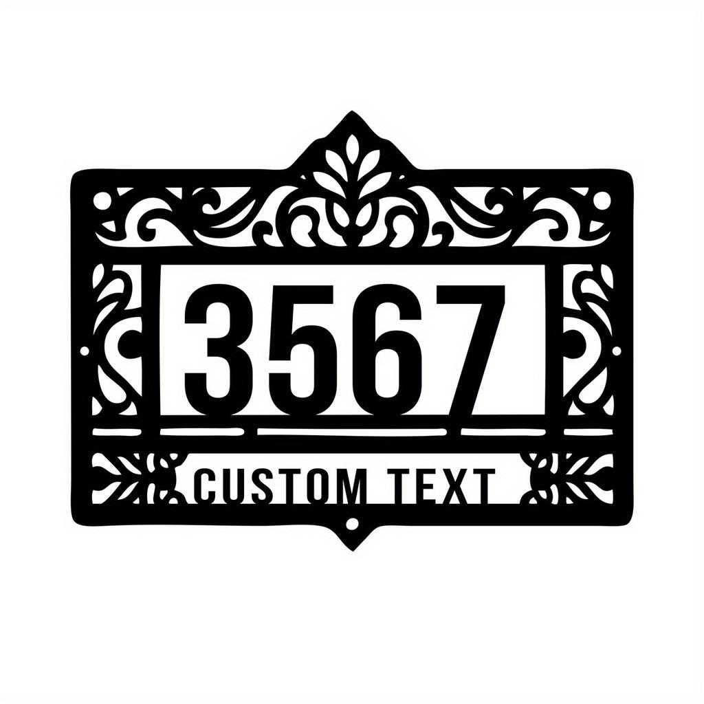 Stylish Personalized Metal Address Plaque, Modern House Numbers Sign for Outside Decor & Front Door