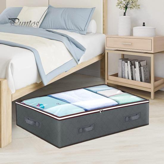 1/2 stuks waterdichte opbergdozen met versterkte handgrepen, ritssluiting, grote capaciteit, kleding, speelgoed, quilts, organizer, opbergdoos onder het bed